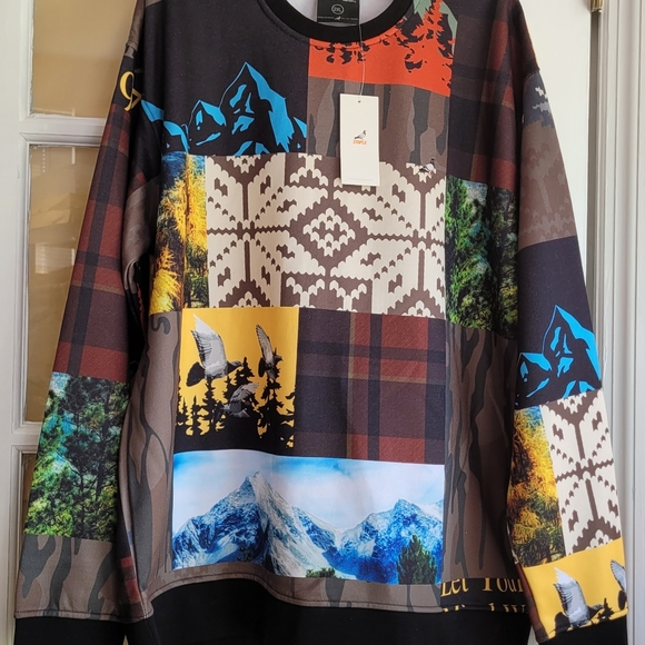 Staple Classon Printed Crewneck Sweatshirt Men's Size 2XL - Picture 2 of 9